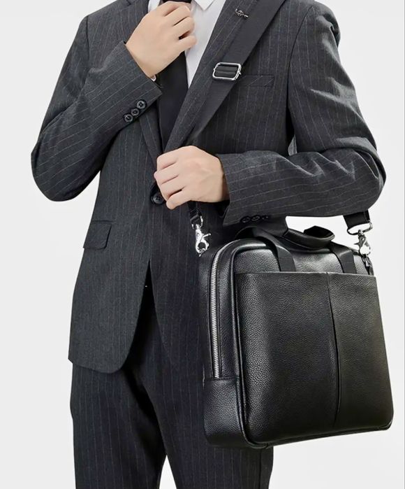 -7%Промоция•Стилна и Изискана мъжка бизнес чанта за лаптоп/Естест кожа