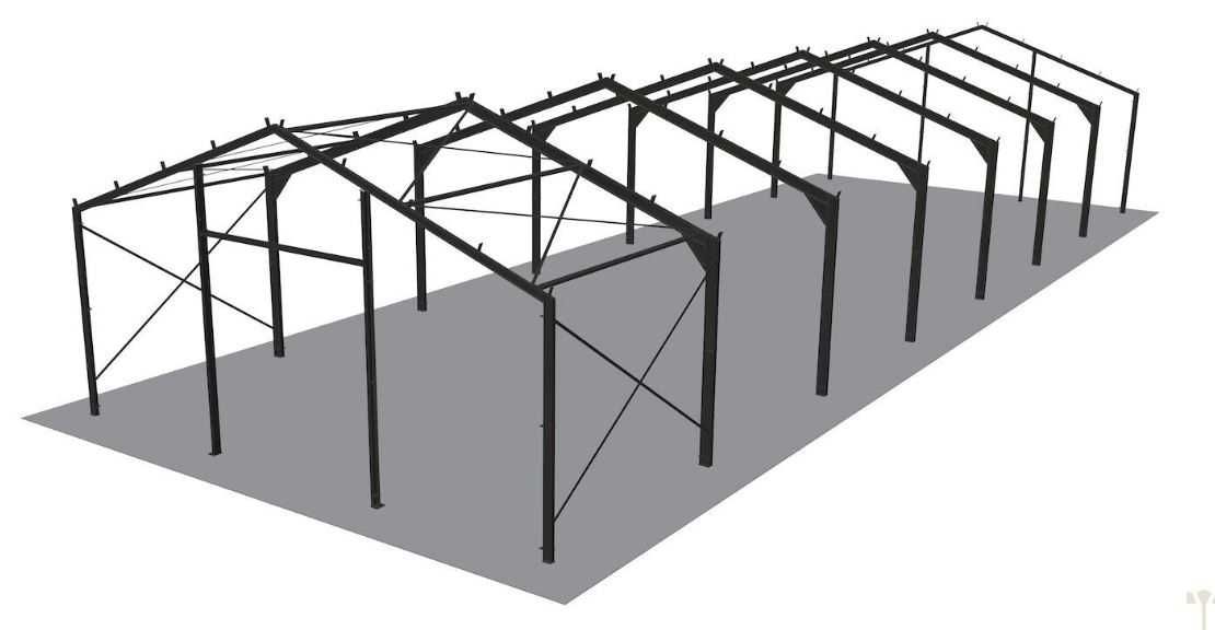 Hala structura metalica galvanizata 406mp noua stoc certificat NEN1090