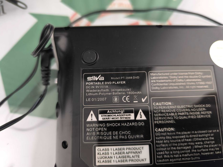 DVD Player Portabil Silva PT-3888 - 7" TFT-LCD, DivX