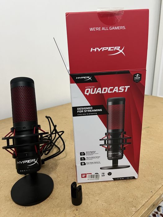 HyperX QuadCast Микрофон (игровой (для стриминга)), черный, красный