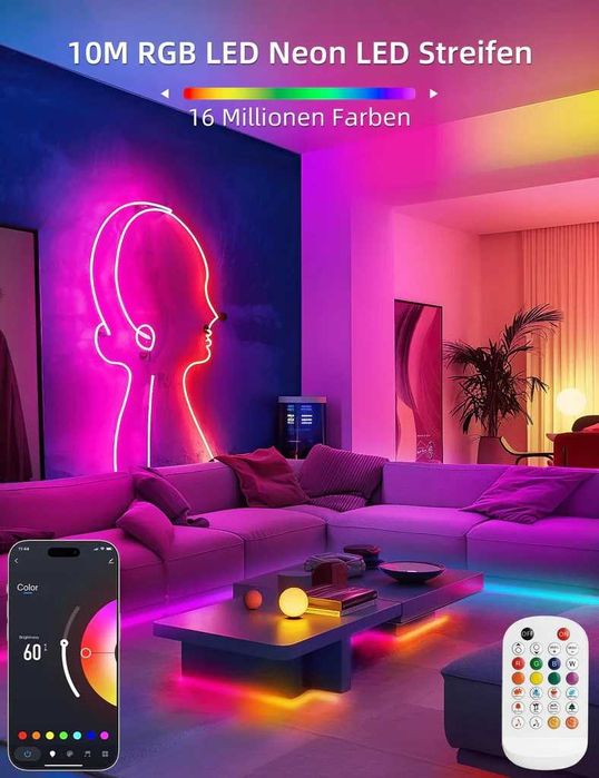 10M RGB LED неонови въжени светлини за открито IP65 Bluetooth