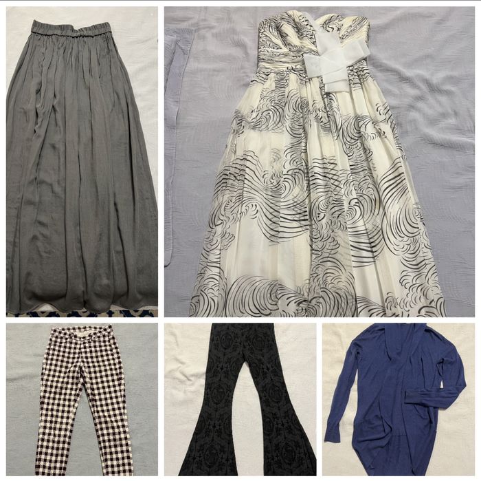 Юбка Zara, капри Uniqlo,длинное платье,брюки для танцев, кардиган.Всё
