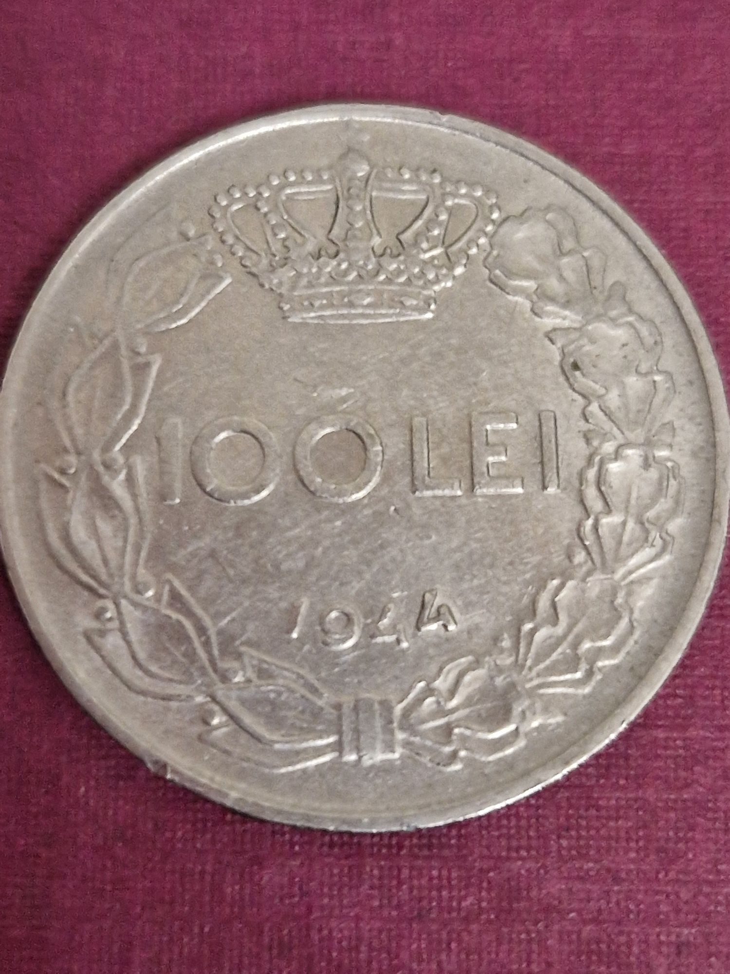 Moneda 100 de lei an 1944 cu Regele Mihai