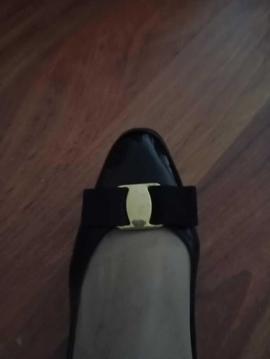 Pantofi din piele+lac piele naturala negri, integral piele, 23,5 cm