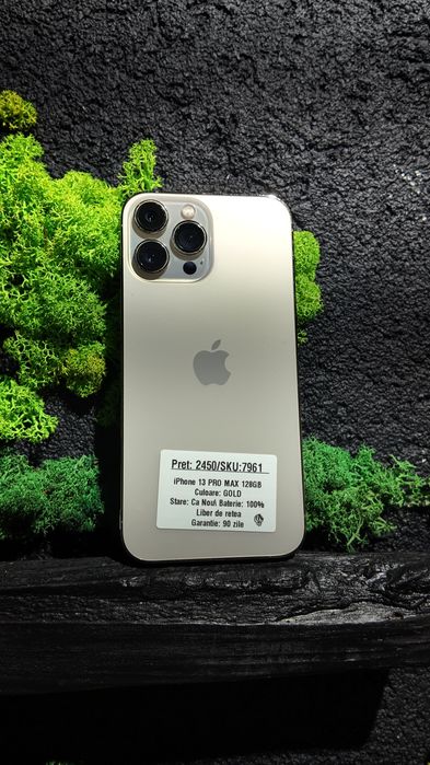 iPhone 13 Pro Max 128gb Gold Neverlocked Bat 100%/Fact+Garantie