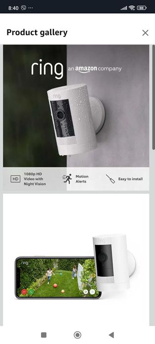 Външна / Вътрешна Видеокамера за наблюдение, Ring Battery