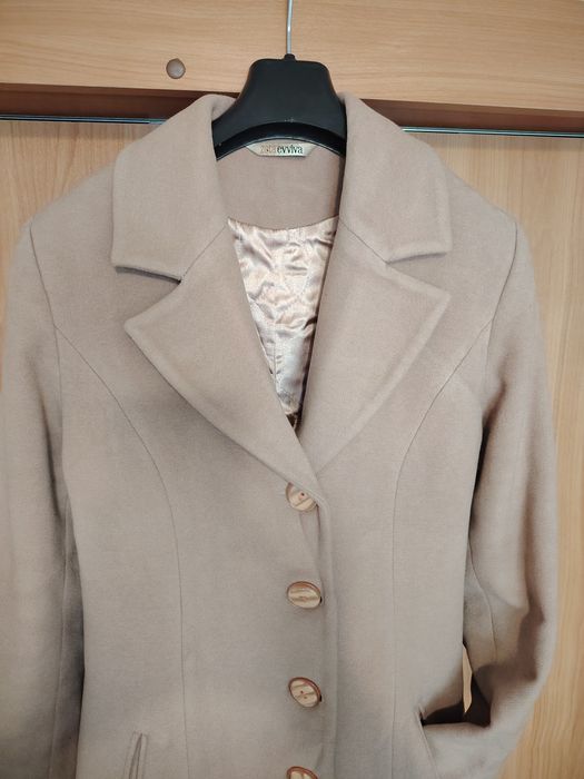 Пальто пудренный цвет французская длина