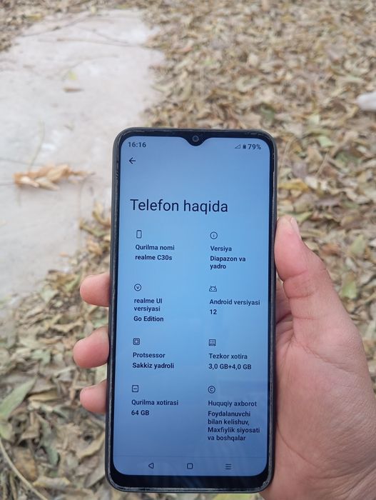 Realmi C30s 64/3+4 xotira