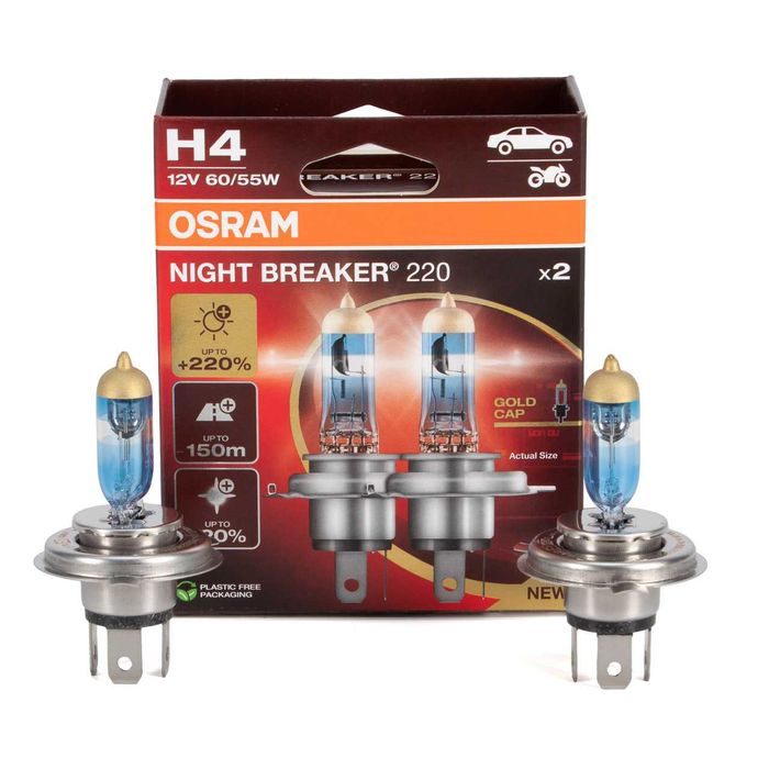 НОВО: Халогенни крушки OSRAM NIGHT BREAKER 220 H4/H7/H11