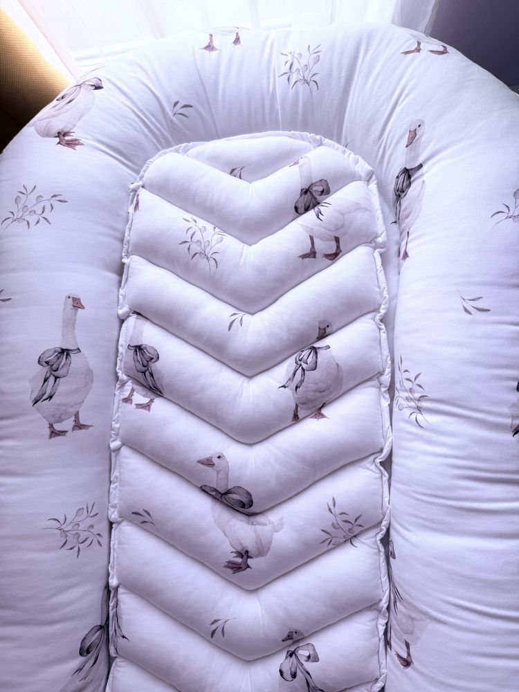 Baby Nest Beige With Birds Antiallergic Cotton