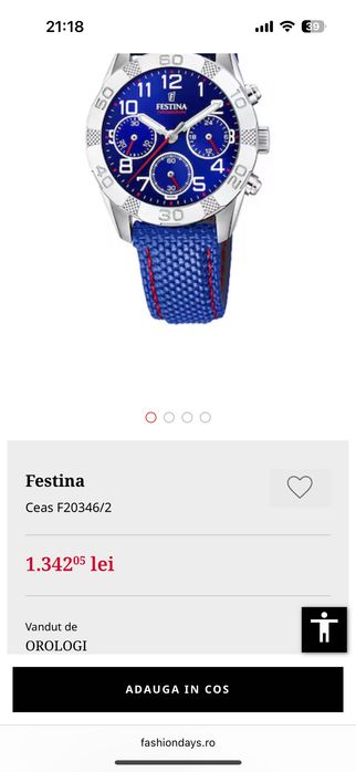 Ceas Festina F20346/2 original, nou