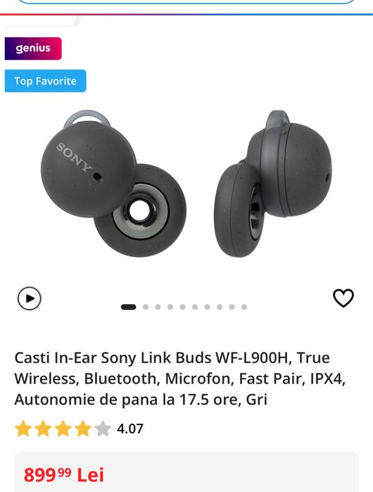 Sony Link Buds. Sigilate, transport inclus