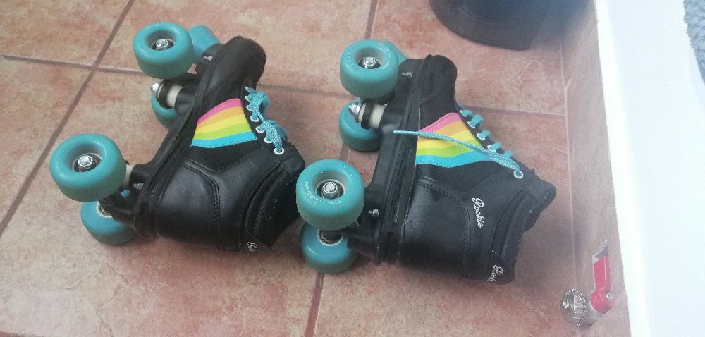 Patine cu rotile copii - model Rookie Forever Rainbow Black