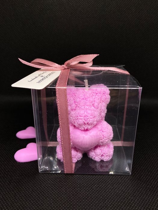 Ръчноизработена соева свещ мече