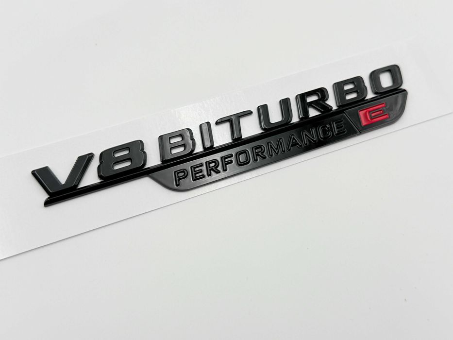 Set Embleme Compatibile Mercedes V8 Biturbo E Performance negru