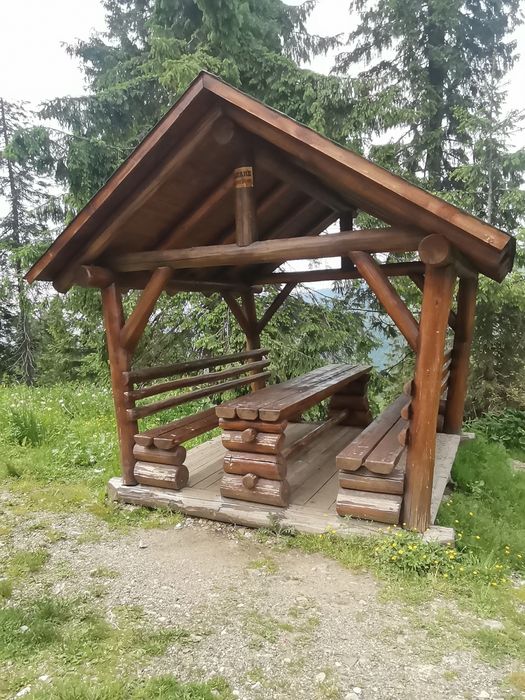 Cabană, filigorie,leagăn de gradina rustic,lemn rotund .