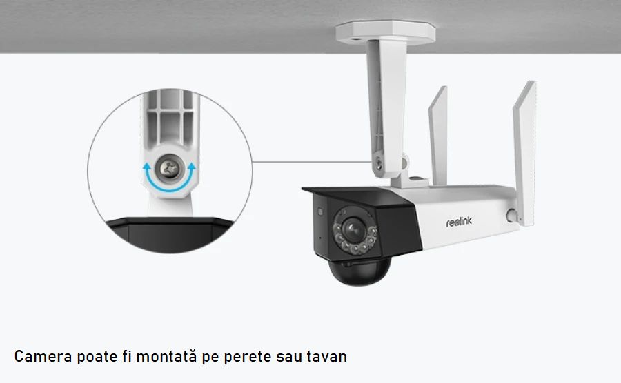 Camera de supraveghere Reolink DUO 4G cu panou solar