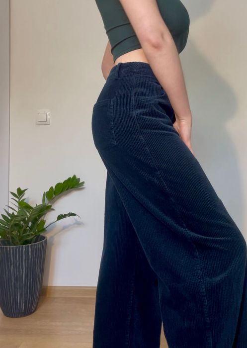 Тъмно син панталон ВЕЛУРЕН S размер от RESUME