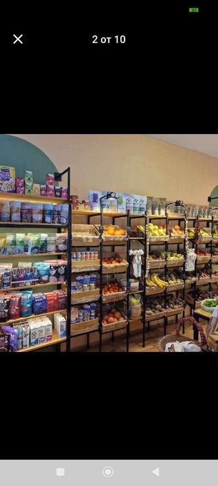 Стелажи за магазин,плод и зеленчук,обзавеждане ,