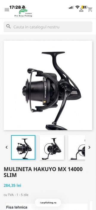 Vând 2 mulinete Hakuyo mx 14000 slim