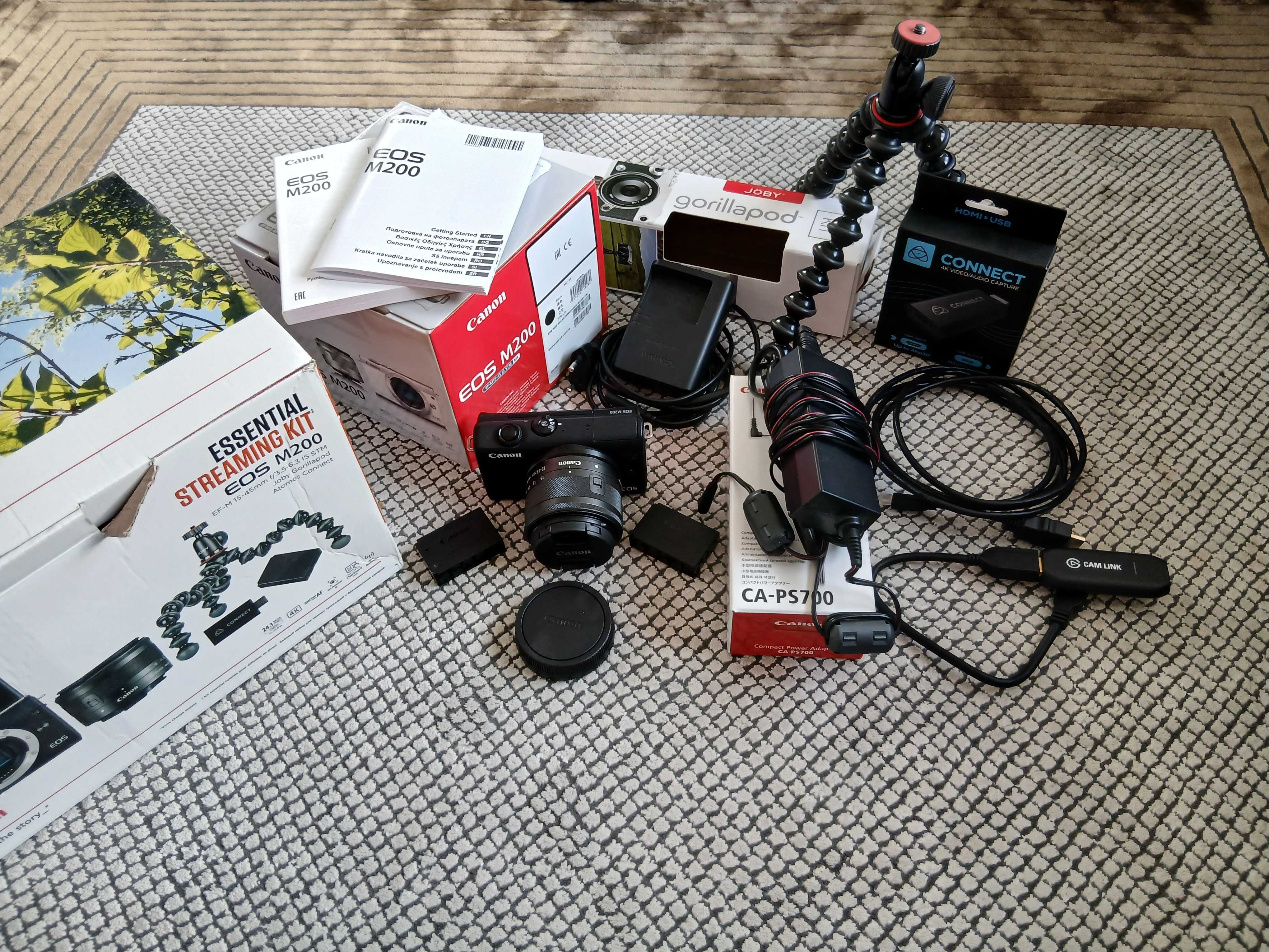 Canon EOS m200 essential streaming kit+elgato camlink 4k
