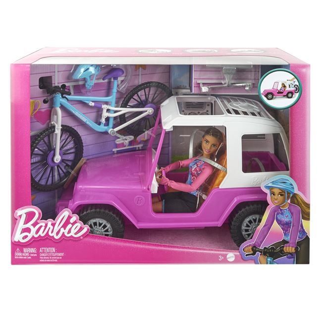 Кукла Барби с джип и колело