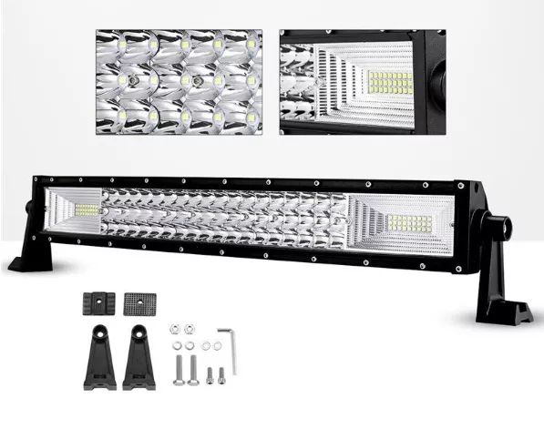 55 СМ 324W Мощен 7D 7Д Led Bar Лед Диоден Бар Фар Прожектор 12V 24V