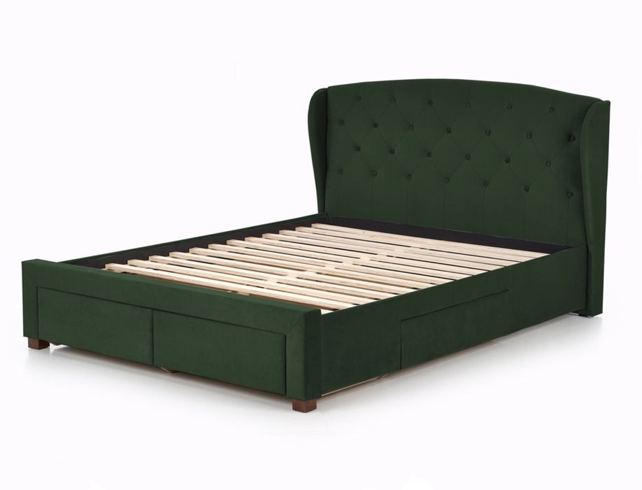 Тапицирано легло Sabrina Тъмнозелено 160