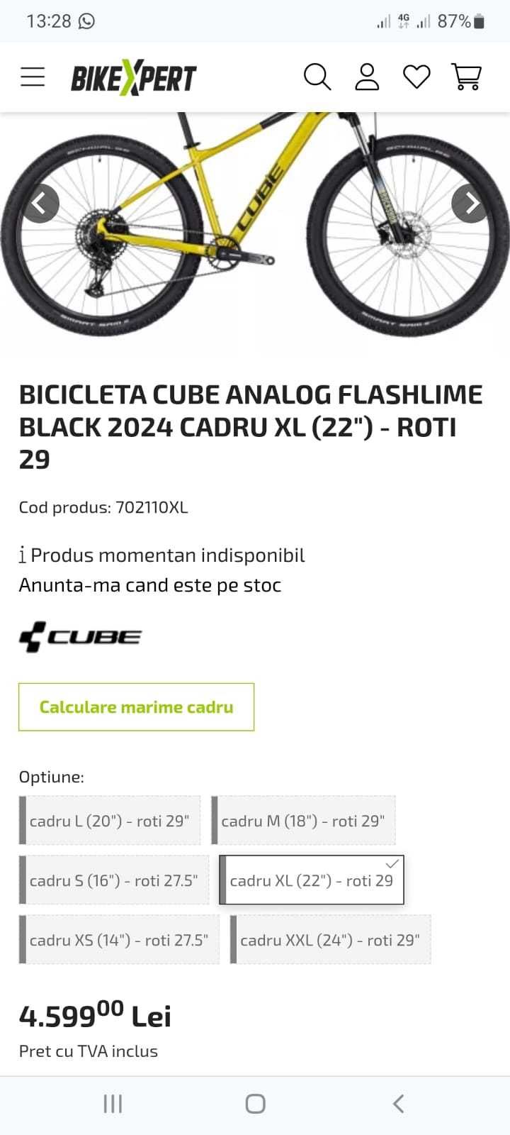 Bicicleta MTB Cube Analog 29'' XL