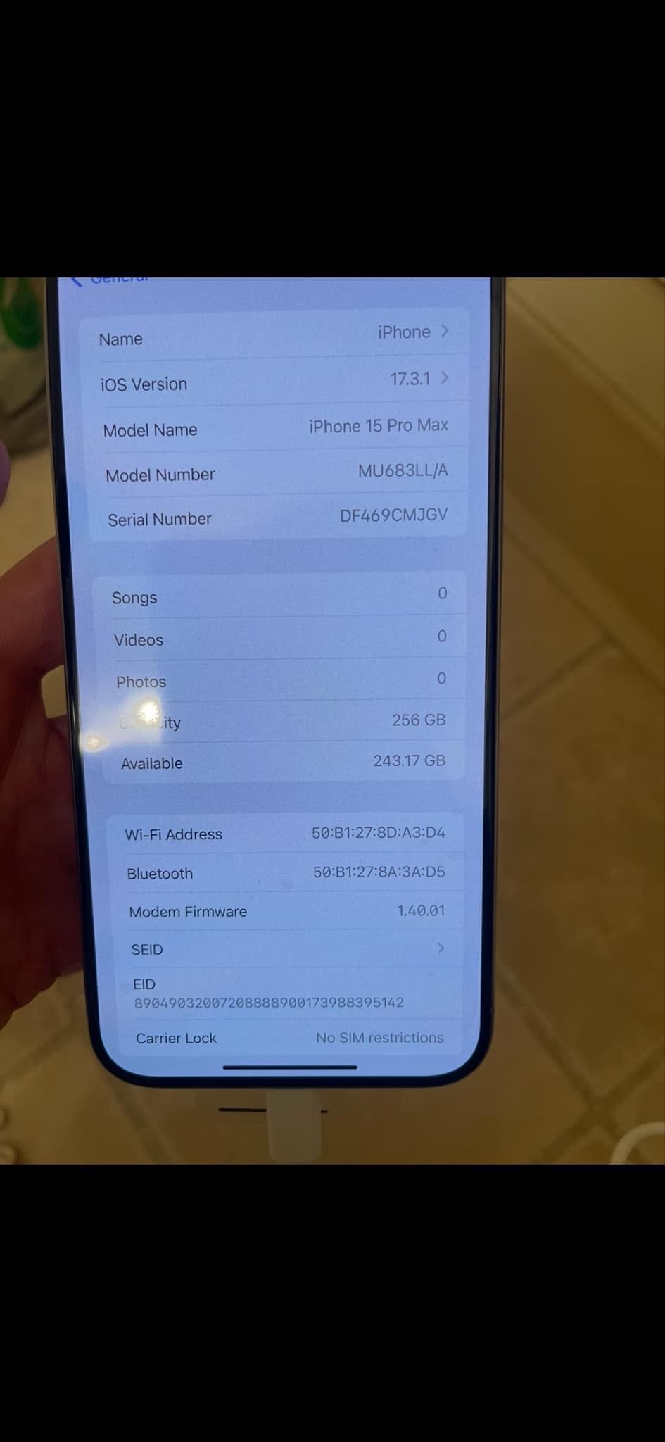 Iphone 15 Pro Max 256 GB