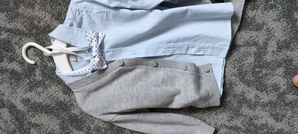 Cămașă (86cm) + papion si bluză (80cm) noi