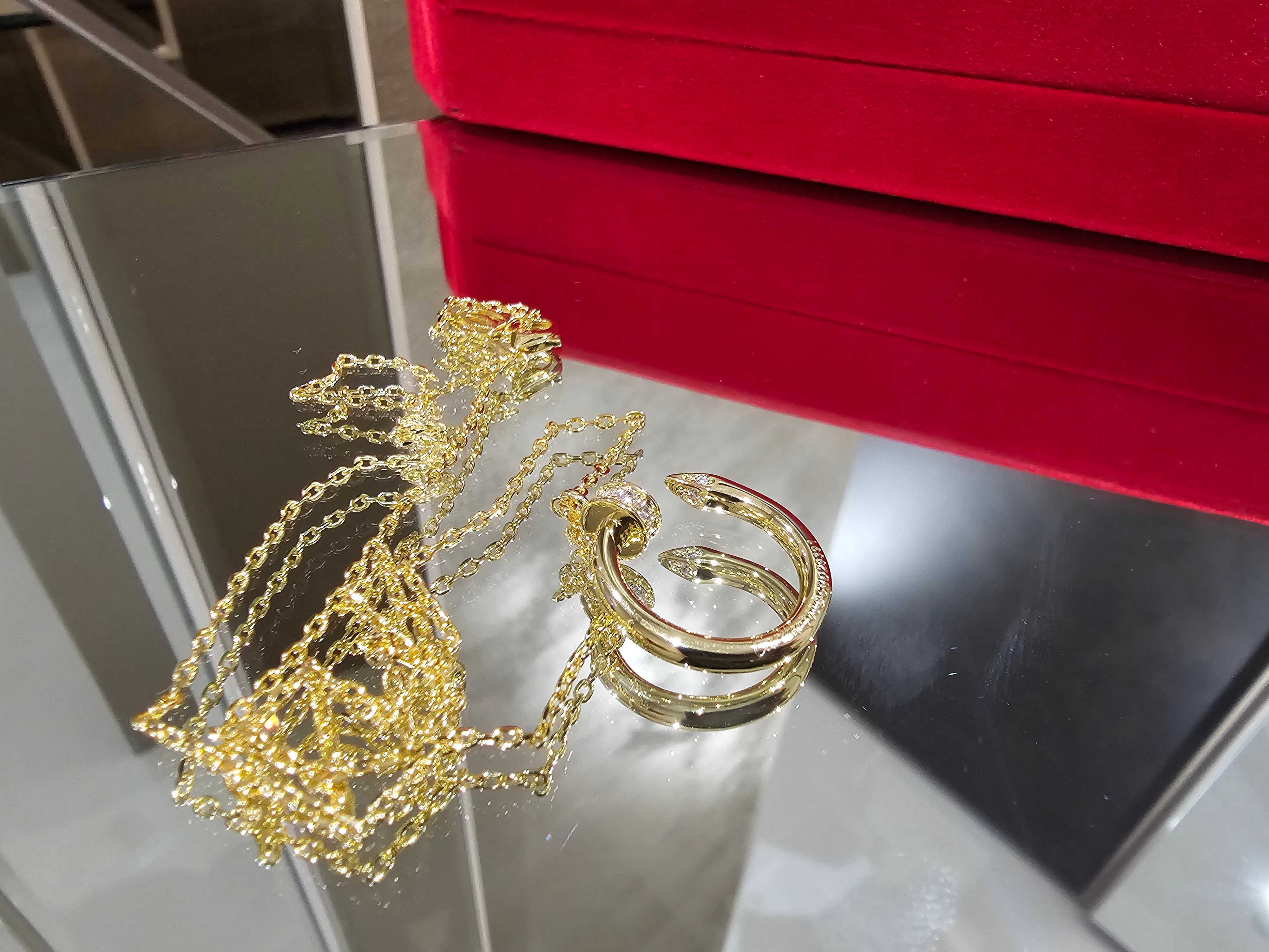 CARTIER Nail Juste un Clou Gold Diamonds Pendant Дамско Колие Пирон