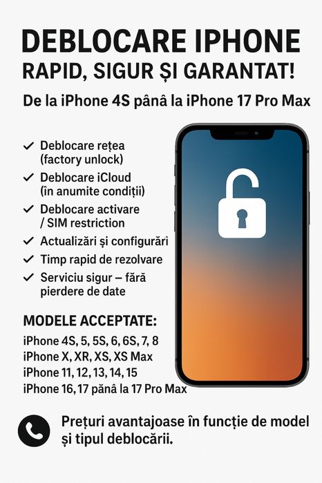 Deblocare iPhone si Android – Rapid, Sigur și Garantat