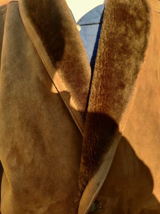 Cojoc barbat piele / blana naturala miel XL 52 NOU Maro   Italy