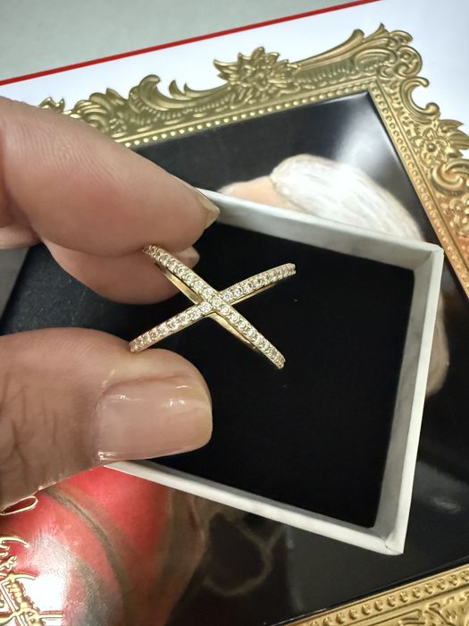 Inel aur 14k cu zirconii albe