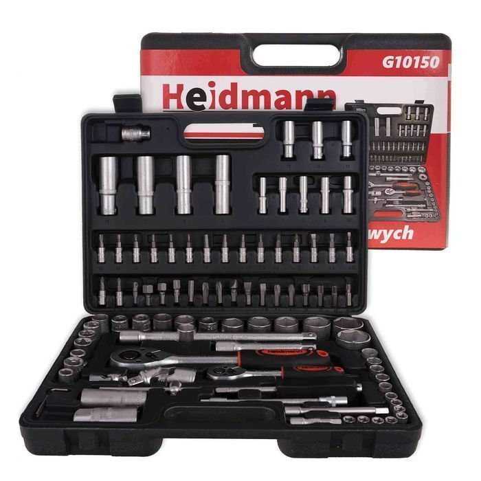 Trusa de scule cu tubulare si clicheti 1/4 1/2 94 piese heidmann