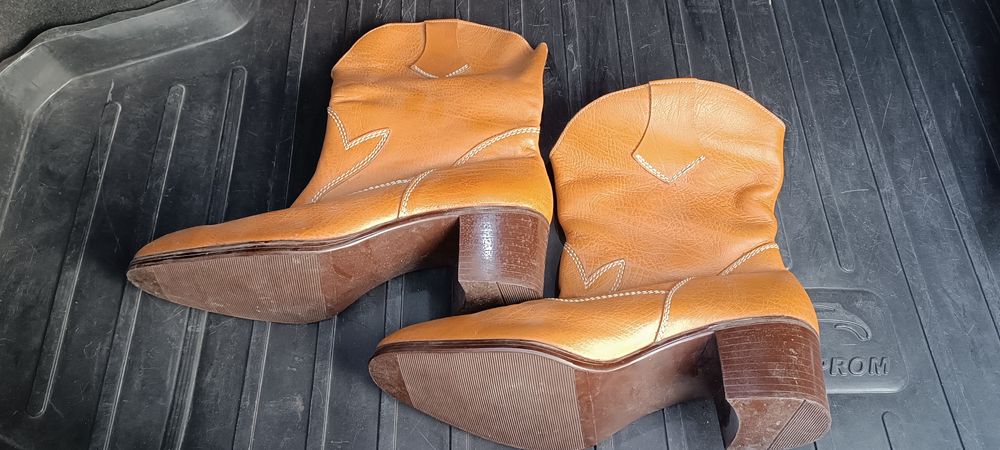 Чистая кожа натуральная новые сапоги СССР размер 43-44 с мехом дёшево