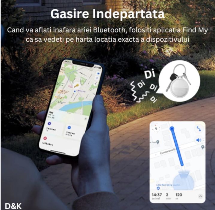Dispozitiv anti-pierdere cu localizare gps , pentru iphone Apple