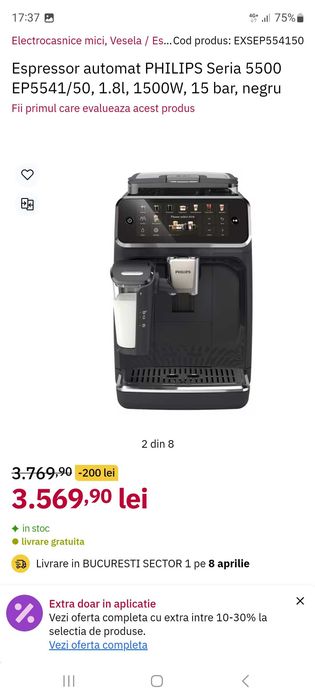 Espresor Philips seria 5500 LatteGo Nou