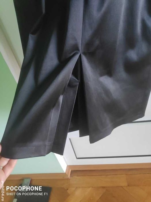 Rochie neagra cu funda si curea alba