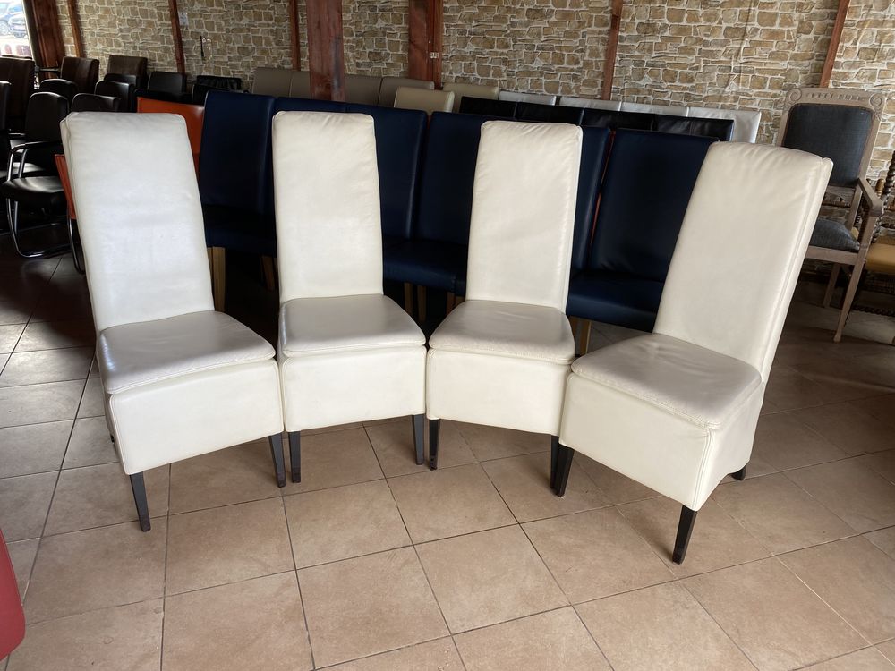 Scaune set 4 cadru lemn si piele naturala 100%, calitate Olanda