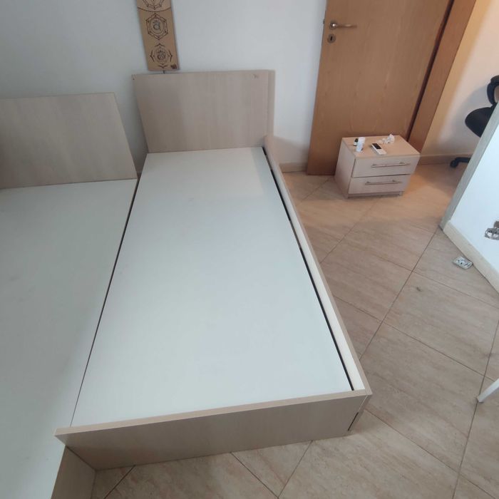 Единично легло 202/92 см + нощно шкафче