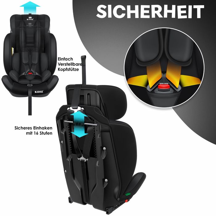 Столчето за кола KIDIZ® Sportsline което расте от 1 до 12 години