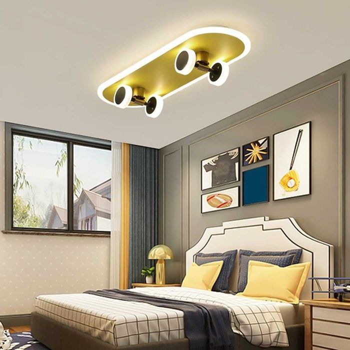 ЛЕД LED лампа полилей, детска лампа скейтборд, таванна лампа, модерна