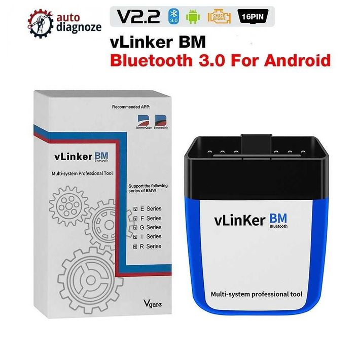 Vgate V Linker Bm Plus Bluetooth Ble Obd2 Scanner For Bmw/mini Android