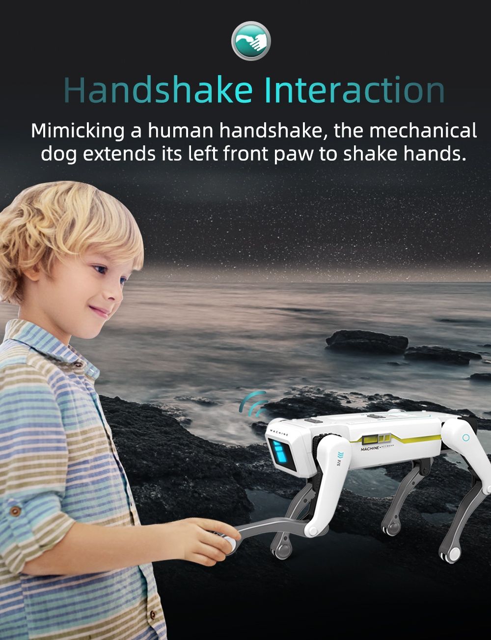 Caine Ai Smart Dog robot motorizat electric, cu voce sau telecomanda