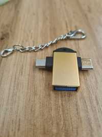 Hub / преходник от micro USB,  Type C към USB