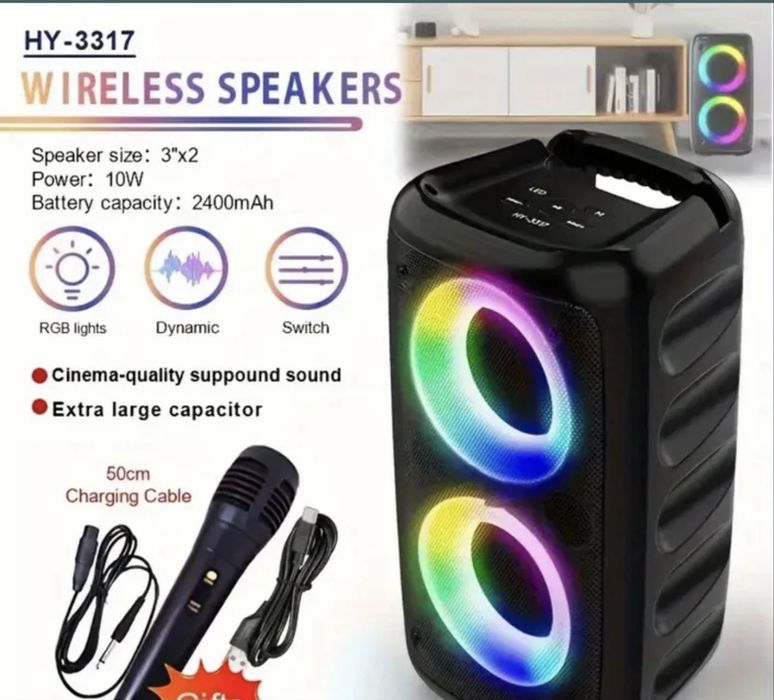 Boxa portabila cu bluetooth si microfon