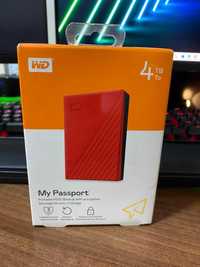 HDD extern WD My Passport 4TB, 2.5", USB 3.2 Rosu