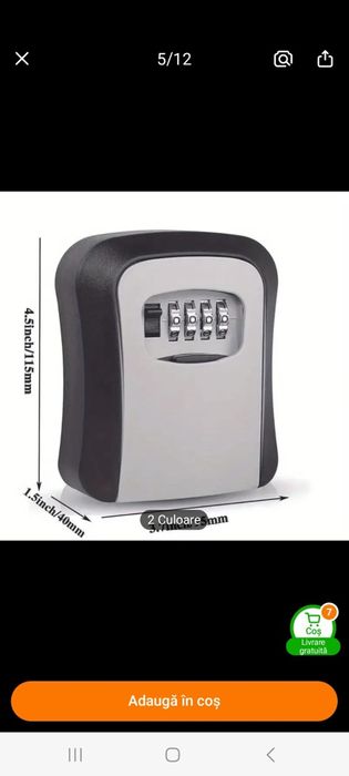 Key locker - mini seif pentru chei, cu cifru